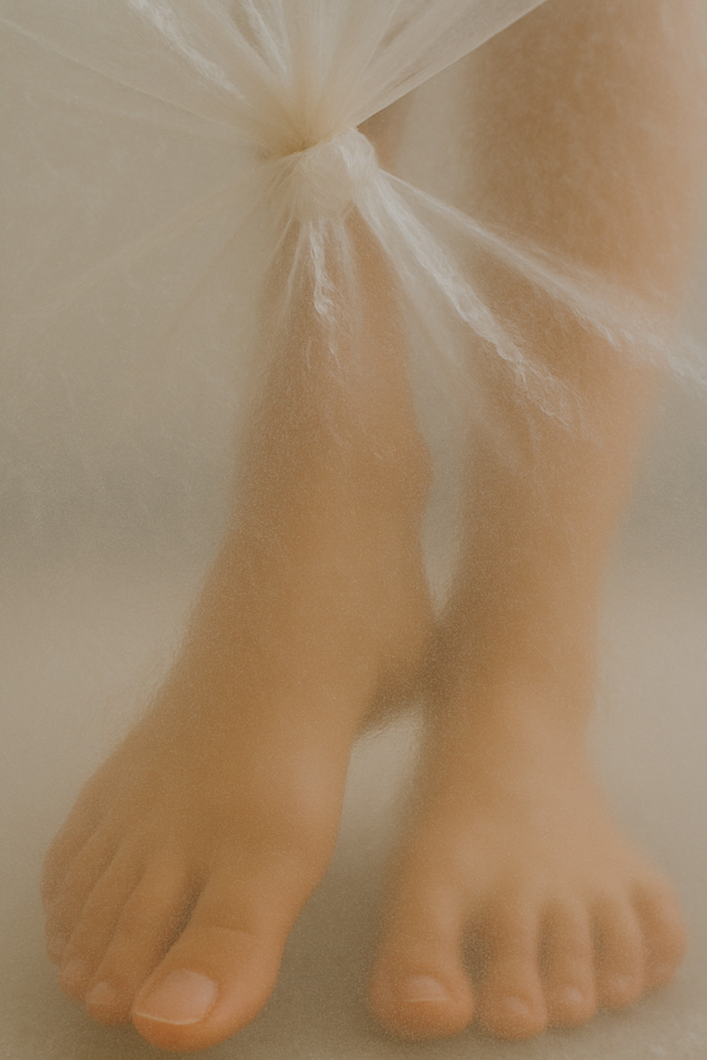 Inside a bag that's about to be treaded down