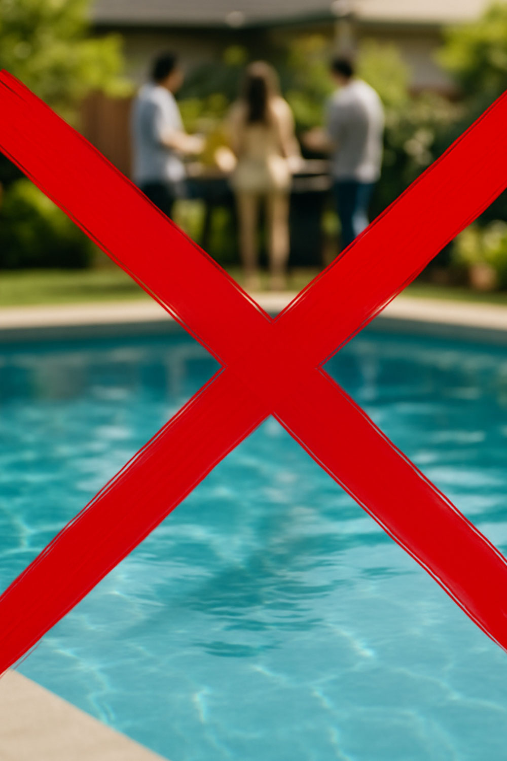 Always supervise the pool warning