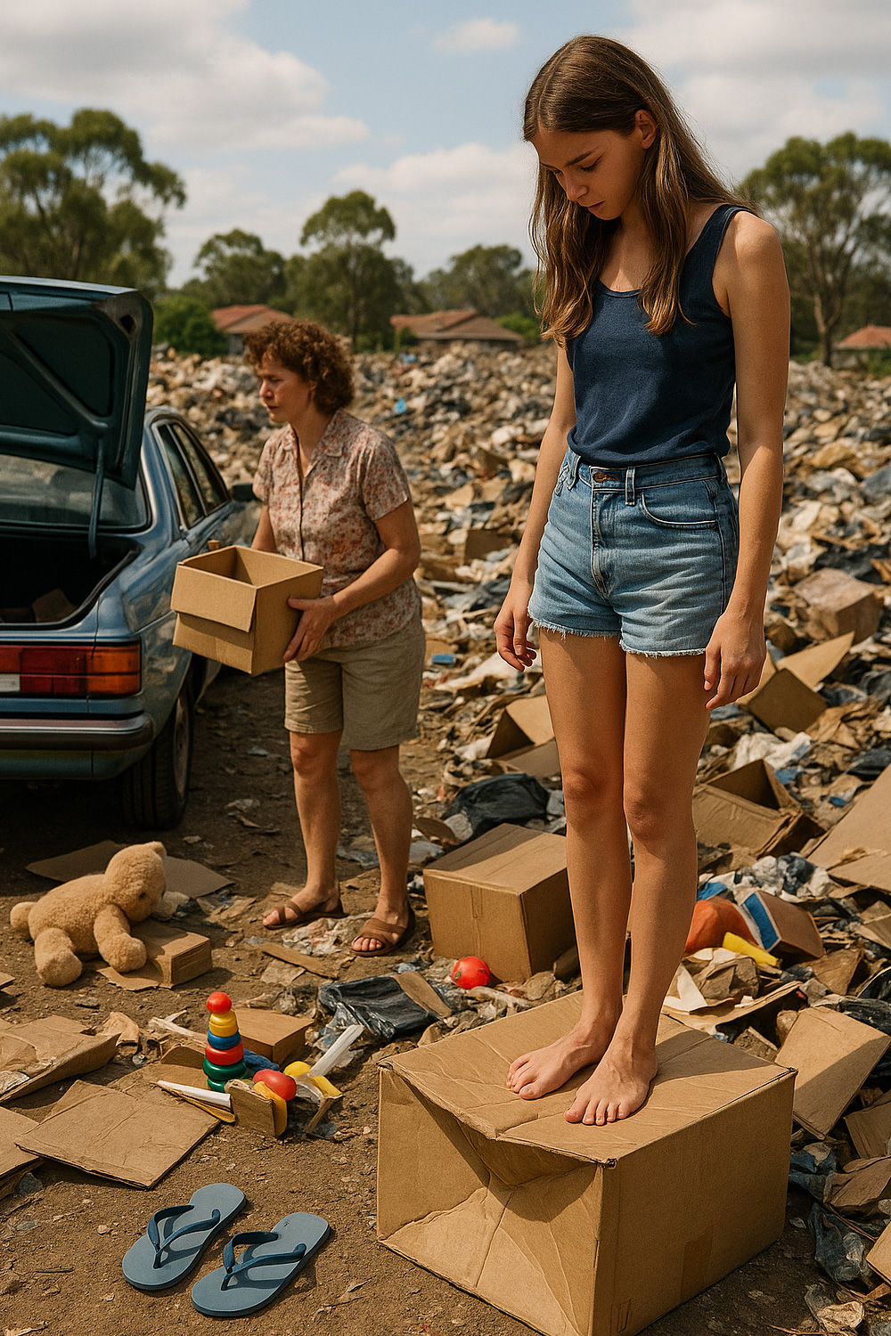 1980s - Crushing a box at the tip