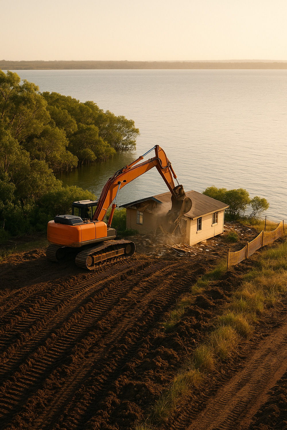 Russell Island Connector Bridge hypothetical building commencing - artists impression