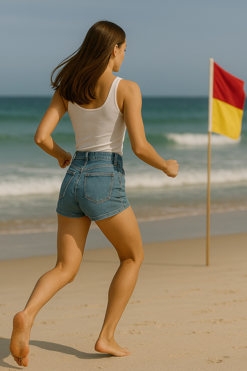 Red and yellow lifeguard flags