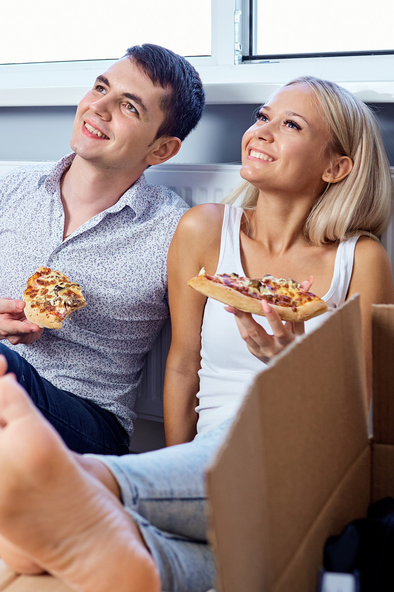 Couple moving into their new home