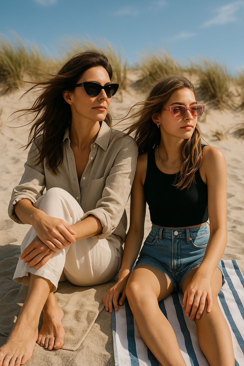 Women walking on the beach